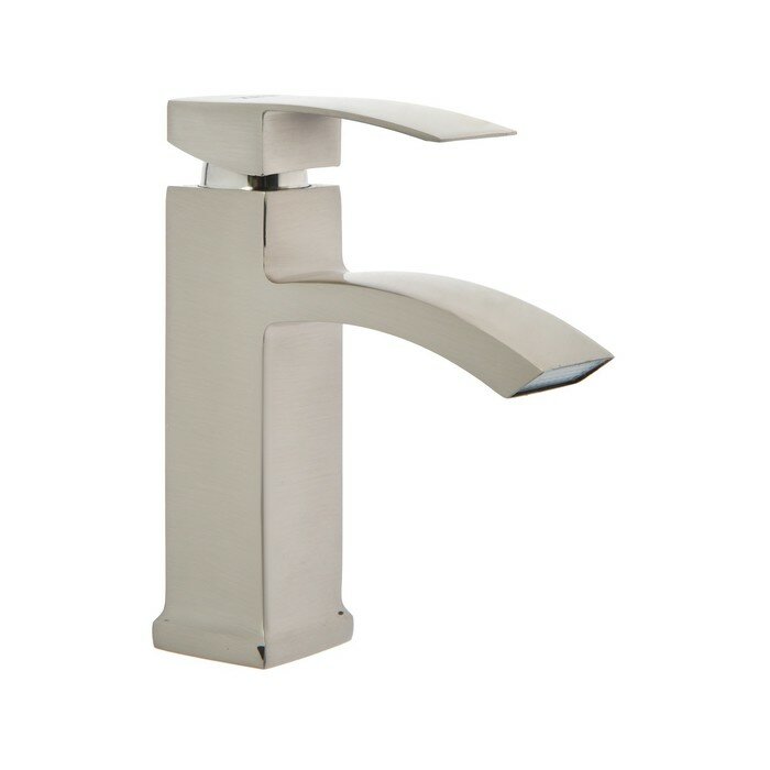 фото ZEIN Смеситель для раковины ZEIN Z2755, квадратный, картридж 35 мм, нержав сталь, сатин