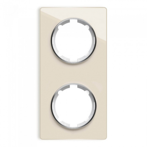 Рамка вертикальная стеклянная двойная, цвет бежевый