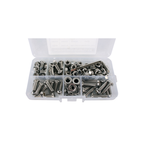 Набор винтов под шестигранник с гайками M5 8-20мм 131предметов ANROKEY 2170₽