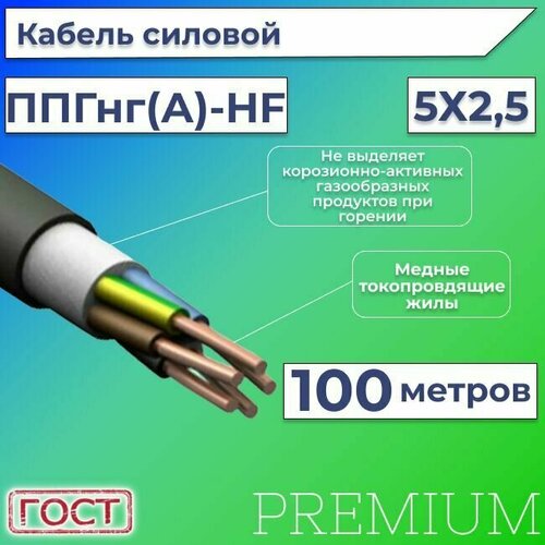 Кабель электрический безгалогенный ГОСТ 31996-2012 ППГнг(А)-HF 5х2,5 - 100 м. степан александрович дмитриев диагностика электрооборудования электрических станций и подстанций