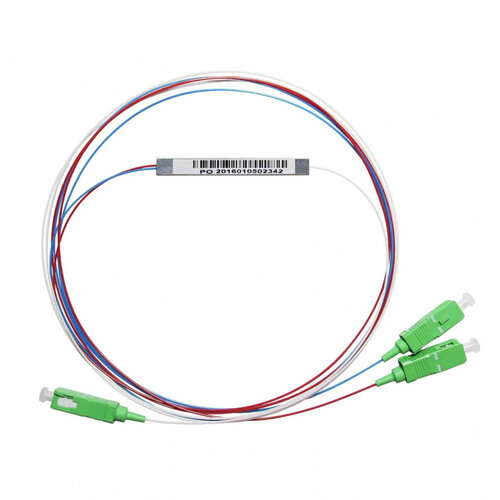 PLС сплиттер 1х2, 0.9мм, гильза, SC/APC , SUPRLAN 09-0414 (1 шт.)