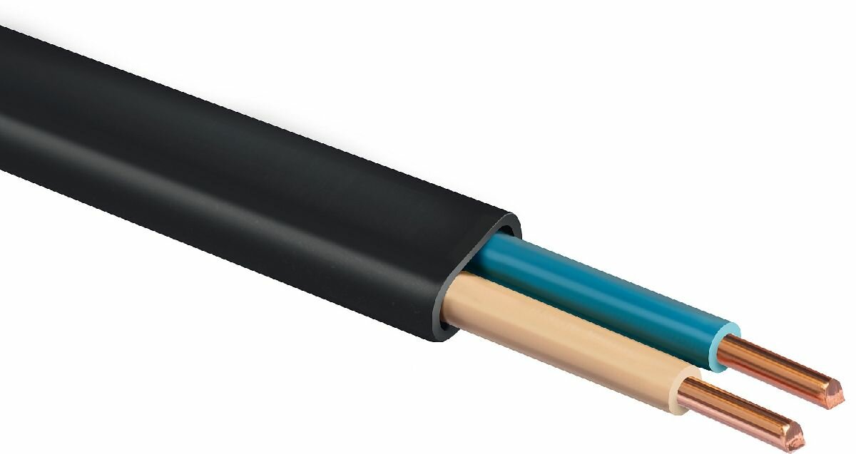 фото ЗУБР ВВГ-П нг(А)-LS 2x1.5 mm2 кабель силовой плоский 50 м, ГОСТ 31996-2012, с пониженным дымо-газовыделением, серия Профессионал (60006-50)