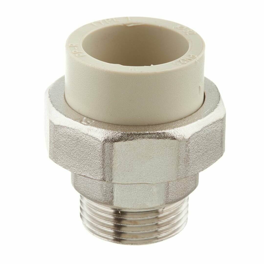 фото Муфта комб. 40 x 1"1/4 (НР) с раъёмным соединением PP-R FV-PLAST серый