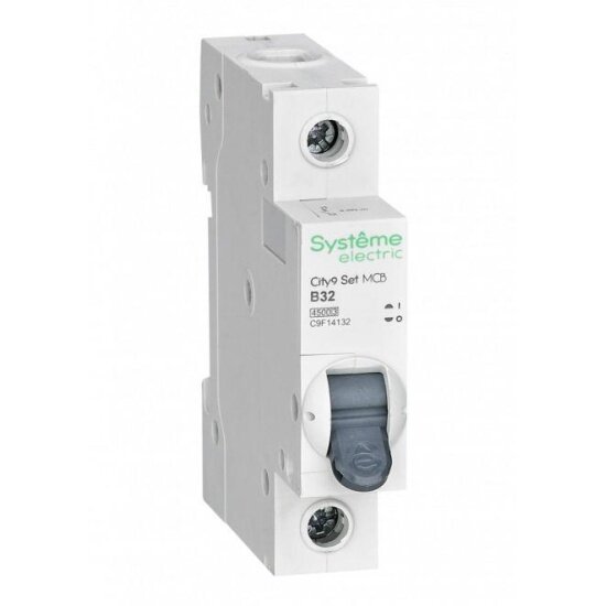 Автоматический выключатель SYSTEME ELECTRIC (SCHNEIDER ELECTRIC) 1п B 32А 4.5кА City9 Set 230В C9F14132