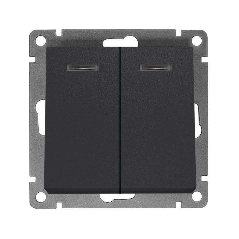 фото UNIVersal Афина мех. выкл. инд. СУ 2 кл, 10А, графит (корп. ABS, пласт. осн.) A0123-Gr (арт. 854880)