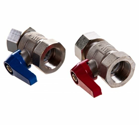 фото Комплект кранов шаровых UNI-FITT 1" x 3/4" с накидной гайкой и уплотнением (2 шт)