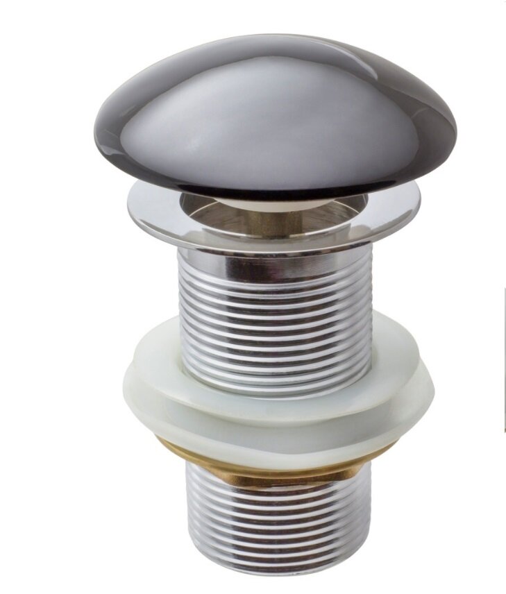 фото Выпуск - донный клапан для умывальника 1.1/4", клик-клак без перелива (черная керамич. крышка), MP