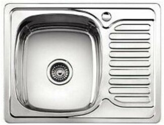 Мойка кухонная накладная, РМС, нерж сталь, 800х600 мм, 0.6 мм, правый + сифон, MG6-8060R
