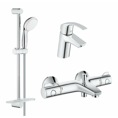 Комплект смесителей для ванны с термостатом Grohe Eurosmart Grohtherm 800 смеситель grohe 33116 eurosmart 33116001