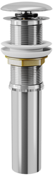 Донный клапан D&K DC9001 для раковины без перелива, нажимной, клик-клак , хромированная крышка, латунь