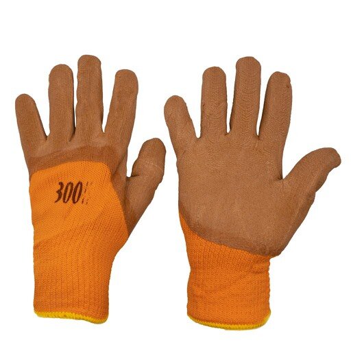 Перчатки акриловые. Утепленные. Усиленные арт. B 38-480/10 3-х цв.(оранж. шоколадный) (Артикул: 4100017173)