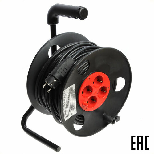 Удлинитель на пластиковой катушке 4роз. 