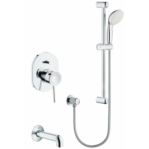 Душевой набор с изливом для ванны и душевым гарнитуром Grohe BauClassic 