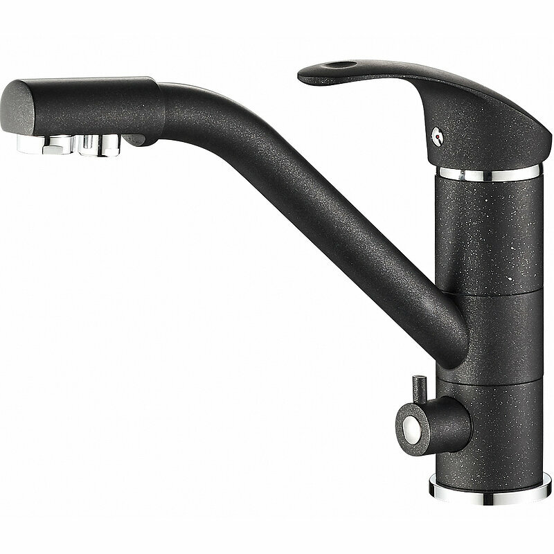 Смеситель для кухни ZorG Steel Hammer SH 321 BLACK CR Черный матовый - фотография № 1