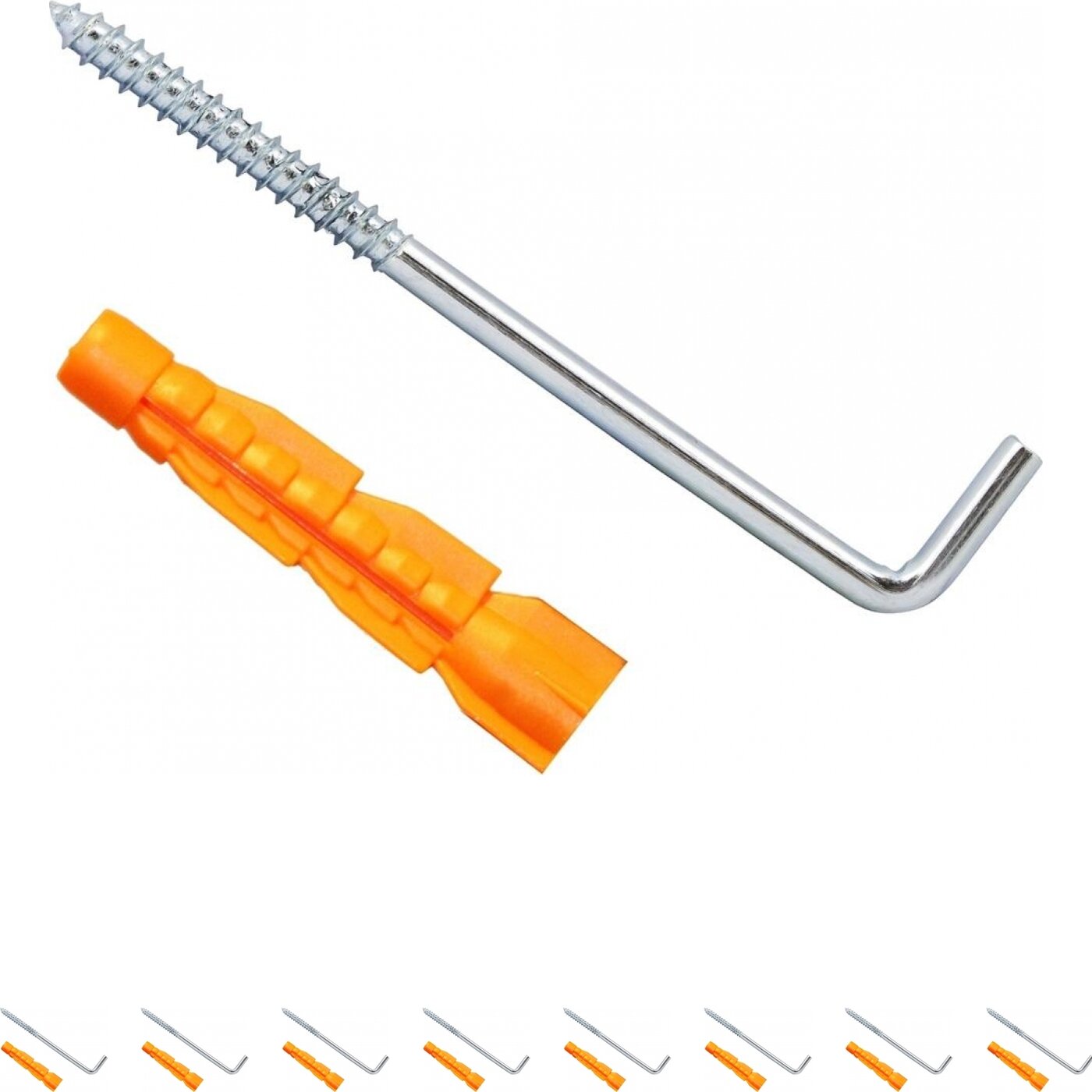 фото Шуруп-костыль Tech-Krep 8.0x85 частая резьба (2 шт.) + дюбель 12х71 (2 шт.) (комплект из 8 уп.)