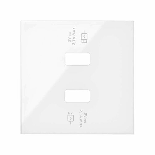 Simon 100 Белый глянец Накладка для 2-х зарядных устройств USB SmartCharge, Simon, арт.10001196-130 100 зарядное устройство usb smartcharge 230в c 1 выходом 2 1a 5в simon 10000380039 1 шт