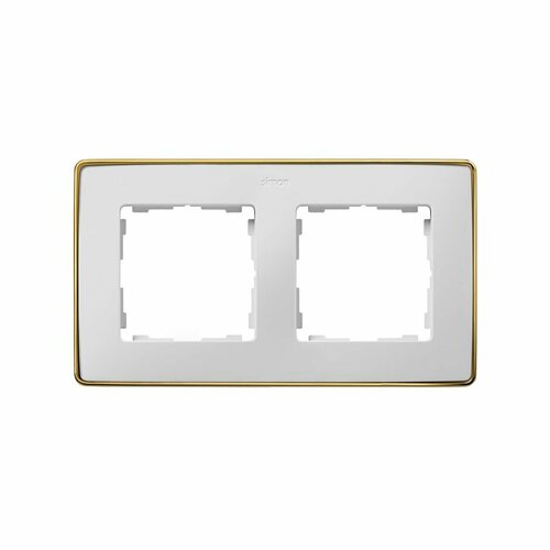 Simon 82 Detail Белый, основание золото Рамка 2-ая, Simon, арт.8201620-245