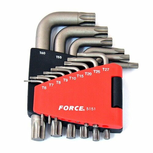 FORCE Набор ключей TORX Г-образных ударопрочные Т6-T60 15 пр. F-5151T wanyifa titanium bolt m8x 15 20 25 30 35 40 45 50 60 80 90mm countersunk bolts for bicycle motorcycle screw