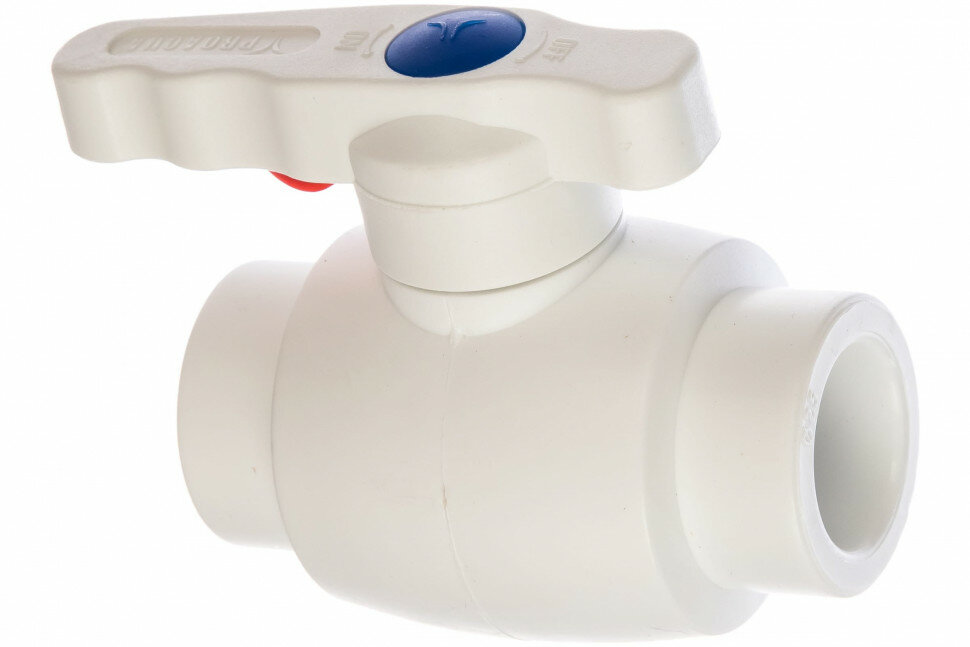 фото Полнопроходной шаровой кран PRO AQUA PP-R белый d-25 мм PA40010