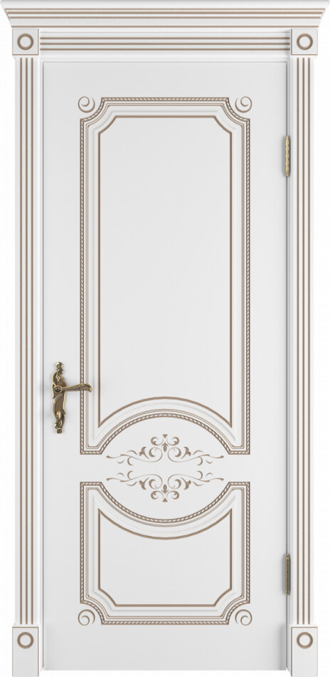 Межкомнатная дверь ВФД Милана эмаль белая с патиной