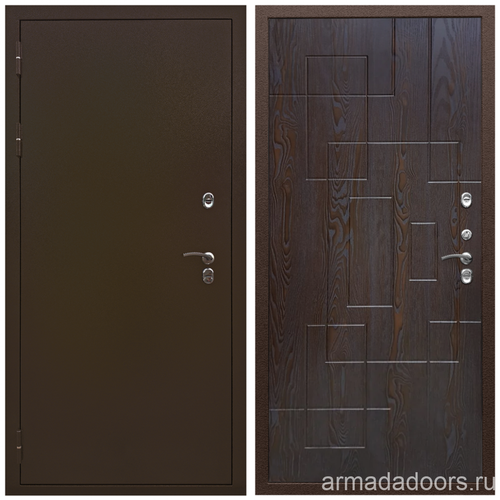 Входная дверь Армада Термо 3К Молоток коричневый; МДФ 16 мм ФЛ-57 Дуб шоколад входная дверь армада термо 3к молоток коричневый мдф 16 мм фл дуб кантри белый горизонт