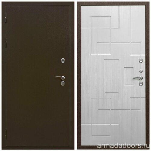 Входная дверь Армада Термо 3К Молоток коричневый; МДФ 16 мм ФЛ-57 Белый жемчуг входная дверь армада термо 3к молоток коричневый мдф 16 мм фл дуб кантри белый горизонт