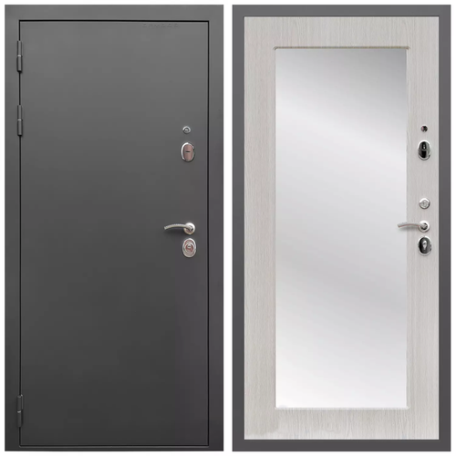 Дверь входная Армада Гарант / ФЛЗ-Пастораль, Дуб белёный МДФ панель 16 мм с зеркалом