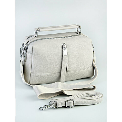 фото Сумка кросс-боди , фактура зернистая, серый adafman