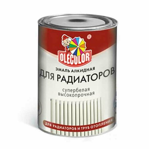 Эмаль для радиаторов полуглянцевая Olecolor белая 0,9 кг эмаль для радиаторов белая 0 9 кг krafor