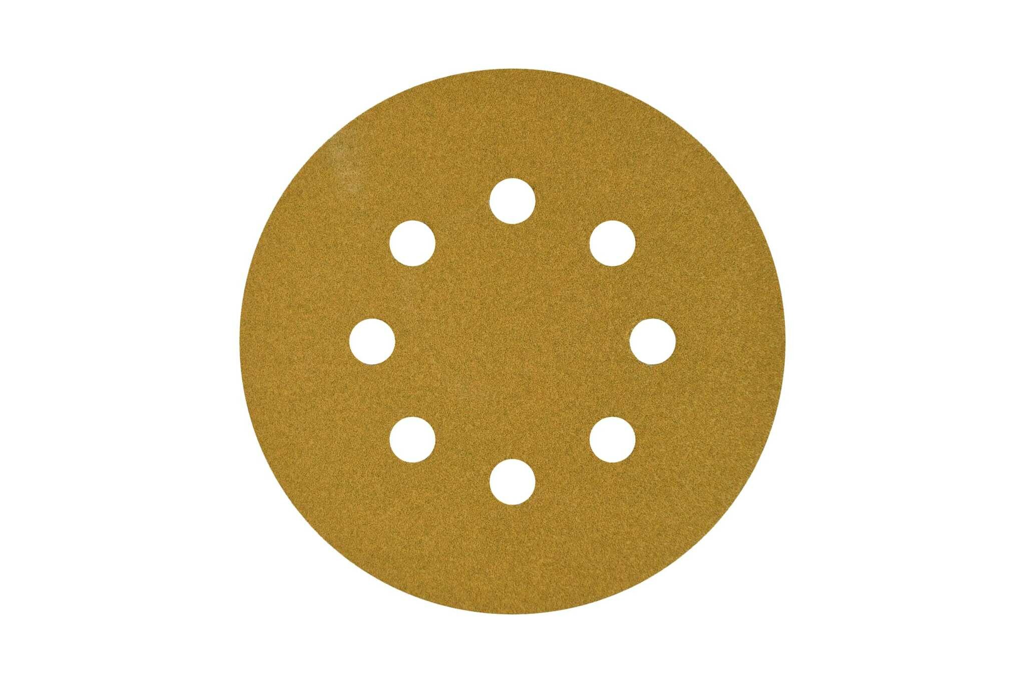 Круг шлифовальный на липучке PAPER GOLD (5 шт; 125 мм; 8 отверстий; P120) NAPOLEON npg5-125-8-120