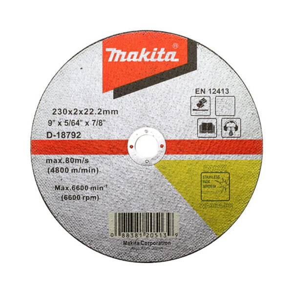 Makita Диск отрезной по нержавеющей стали 230x2x22.23 мм D-18792