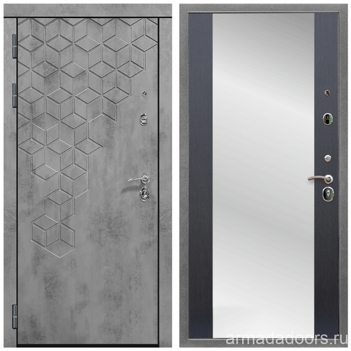 Входная дверь Армада Квадро МДФ панель 16 мм Бетон тёмный; МДФ 16 мм СБ-16 Венге Зеркало входная металлическая дверь рекс 13 сб 18 бетон тёмный венге стекло черное