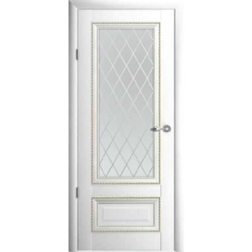 Межкомнатная дверь Альберо Версаль 1 ПО Ромб белый межкомнатная дверь дверное полотно albero версаль 1 покрытие vinyl по белый ромб 80х200