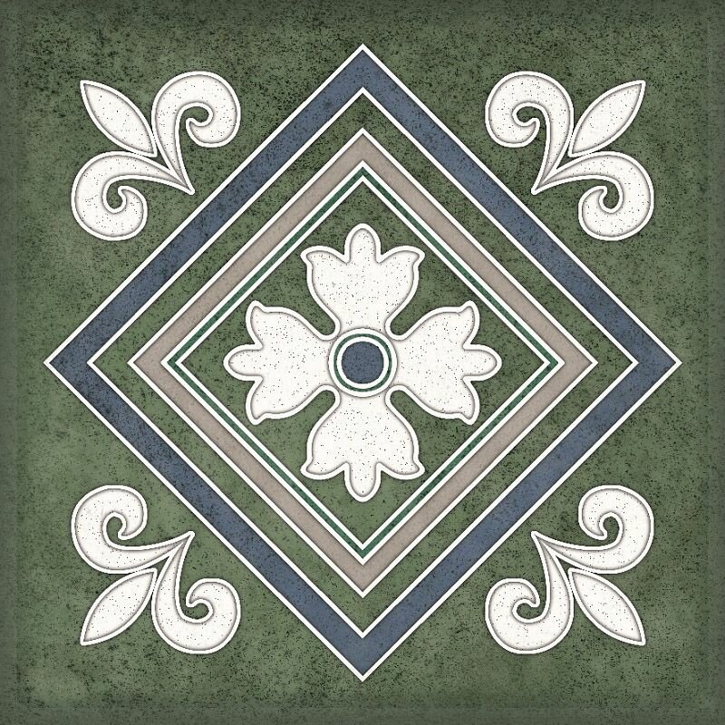 фото Настенная плитка Керлайф Smalto Decor 2 Verde 15х15 (924214) (0.9 м2)