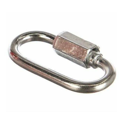 Карабин 4мм винтовой оцинкованный | код vintovoi-4 | Крепдил ( упак.3шт.)