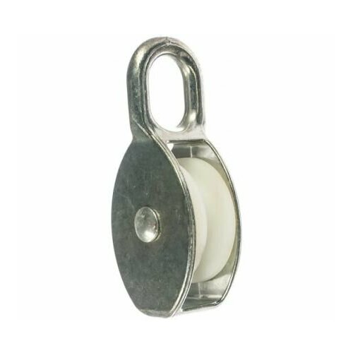 Блок одинарный 40мм металлический шкив покрытие цинк | код Bloсk40met | Крепдил (4шт. в упак.)