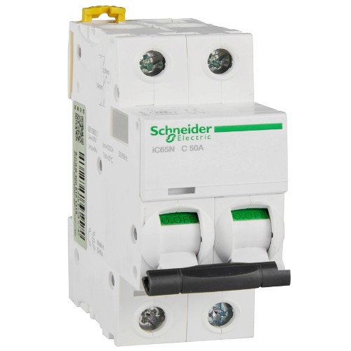 фото IC65N 2P 50А Автоматический выключатель 2-полюсный, 50А, 6кА (хар-ка C) Schneider Electric, A9F18250