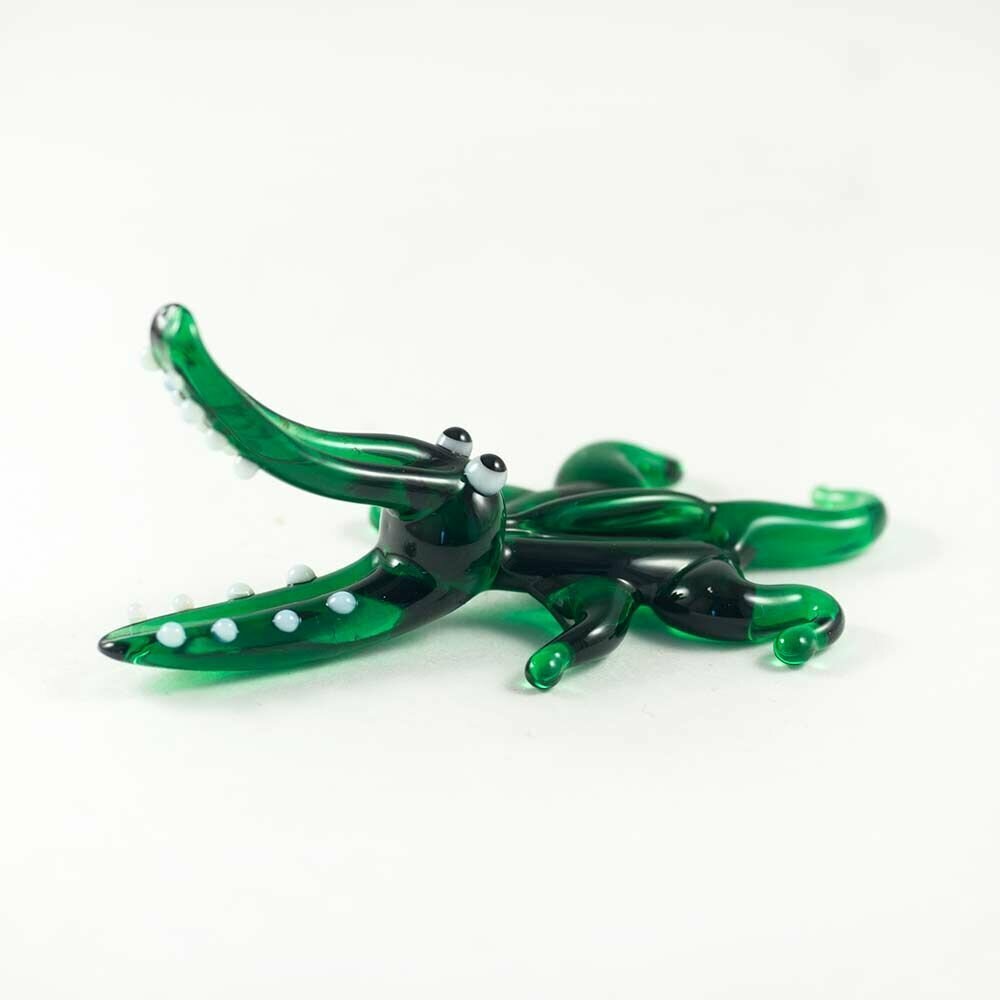 фото Стеклянная фигурка Крокодил с открытой пастью