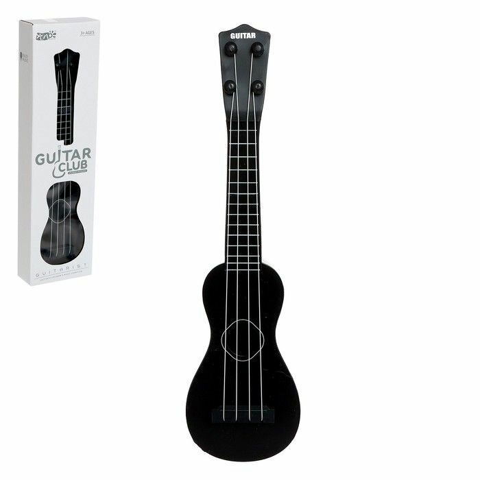 Игрушка музыкальная - гитара Стиль, 4 струны, 38,5 см, цвет чёрный