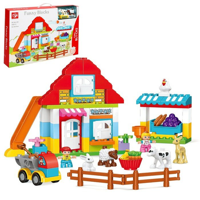 KIDS HOME TOYS Конструктор «Забавная ферма», 2 варианта сборки, 85 деталей