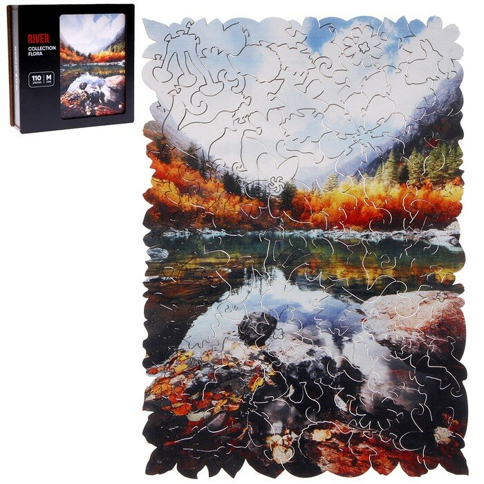 Melograno Puzzle Пазл фигурный «Горная река», 110 деталей, 28,8 × 20,2 см
