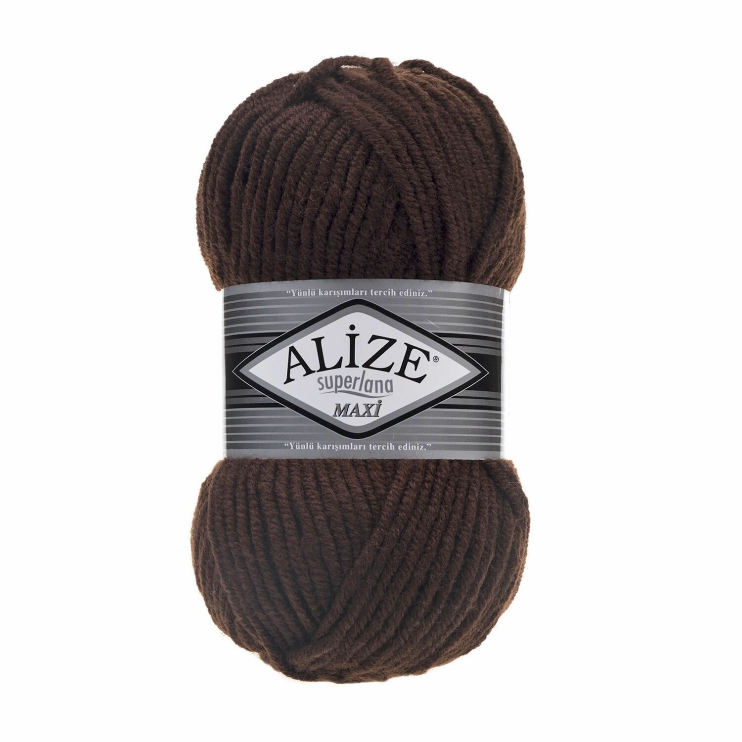 Пряжа ALIZE SUPERLANA MAXI, коричневый - 26, 25% шерсть, 75% акрил, 5 мотков, 100 г, 100 м.