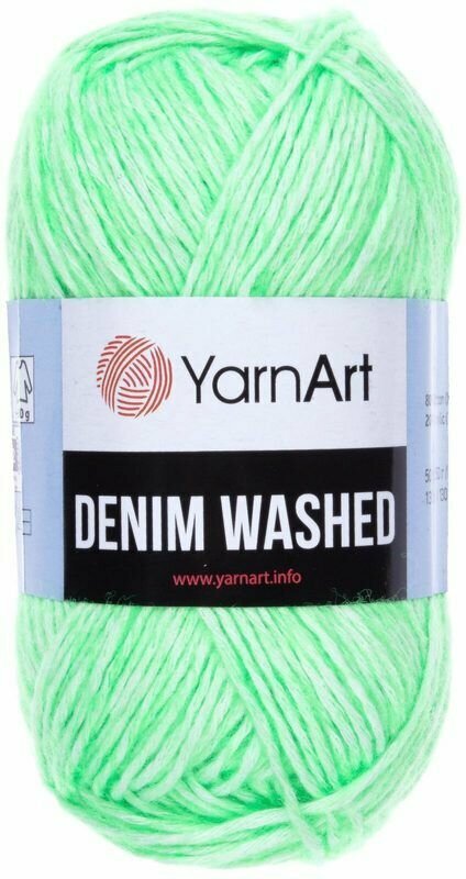 Пряжа YarnArt Denim Washed Ярнарт Деним Вошд Объемная, 912 светло зеленый, 50 г, 130 м, смесовая, 1 шт