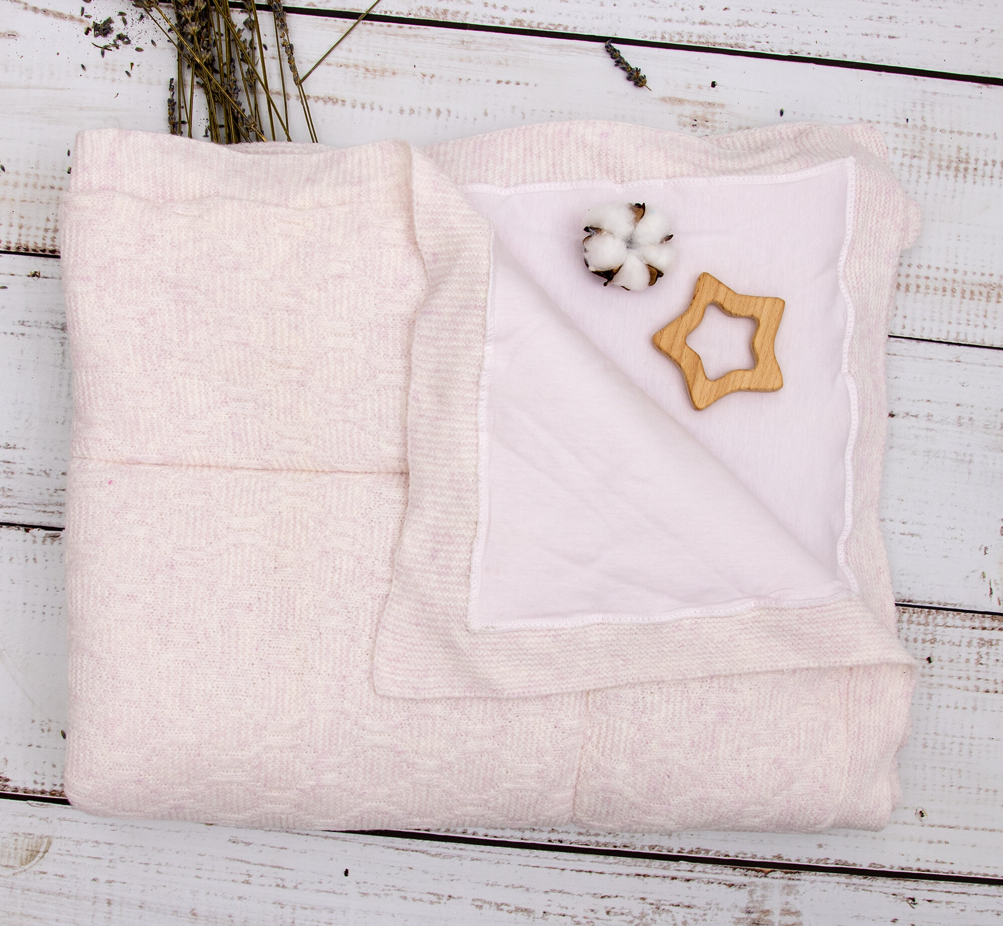 Одеяло - плед для новорожденного цвет розовый