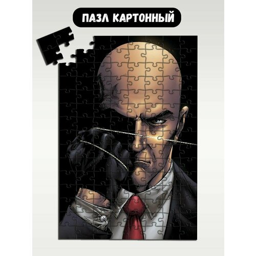 Пазл картонный 29x20 см, размер А4, 120 деталей, модель игра Hitman Absolution   1007
