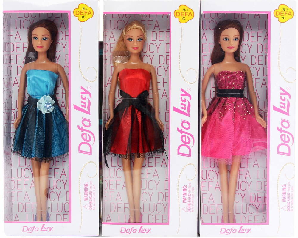 Кукла-модница (29см) в платье с юбкой-сеткой,3вида, в коробке красное/розовое/голубое