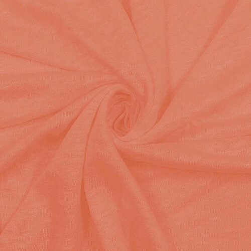 Лен 100%, ткань для шитья, трикотажная ткань, Италия, 100х140 см, коралловый цвет трикотажная ткань италия 100х140 см цвет фуксия