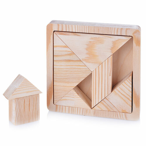 Танграм из массива дерева развивающая головоломка деревянная для малышекй танграм развивающие игрушки от 1 года