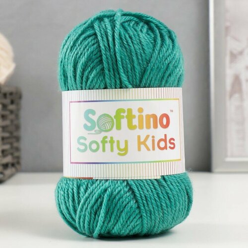 Пряжа 100% акрил Softy Kids 90м ±5м 50 гр цвет 20 серо-зелeный 2 шт