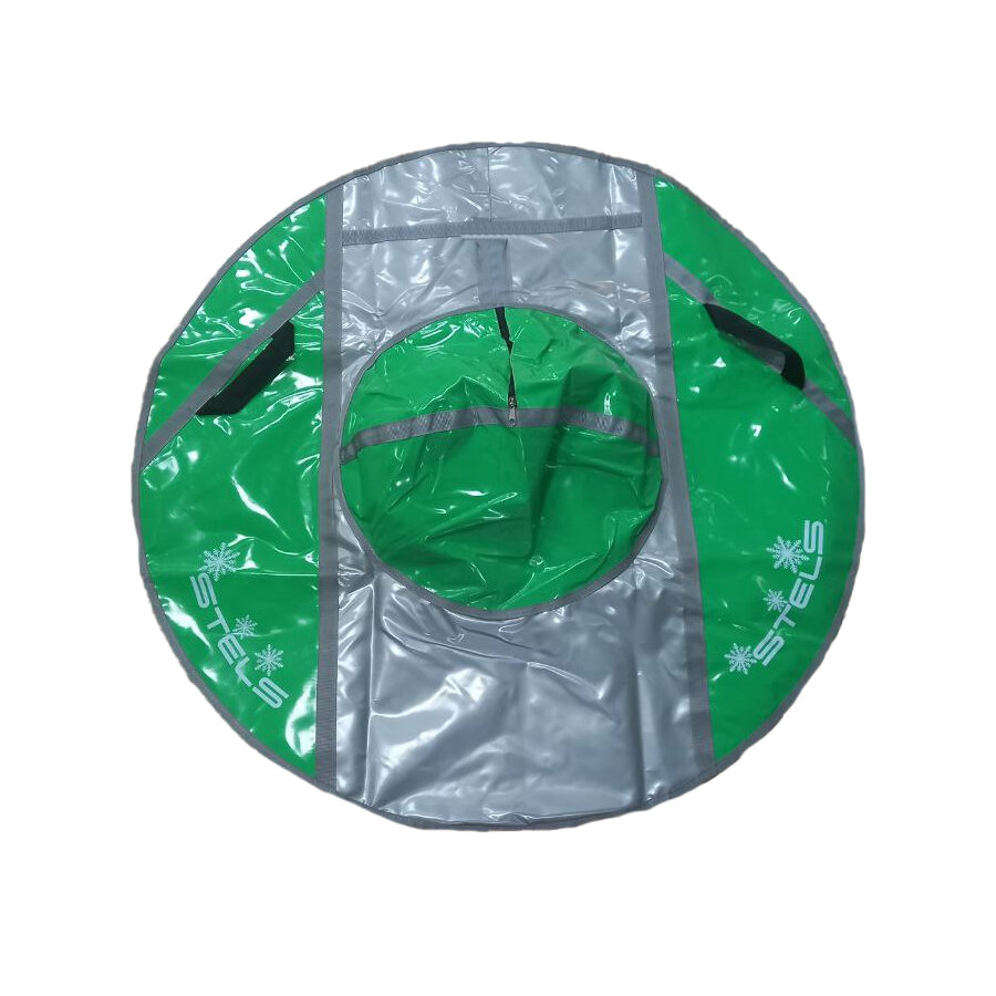 фото Ватрушка / Санки надувные 125 см STELS Тюбинг усиленные тент без камеры СН050.125 серый/салатовый+серый